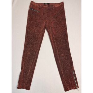 Elizabeth and James Metallic Copper Moto Leggings Pants Small Zipper Ankle Shimm